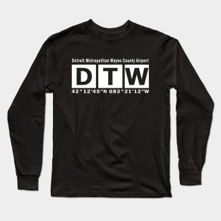 DTW Airport, Detroit Metropolitan Wayne County Airport Long Sleeve T-Shirt